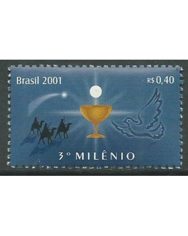 C2359 NOVO MILÊNIO CRISTÃO 2001 DESTACADO DO BLOCO 10.405 Novo